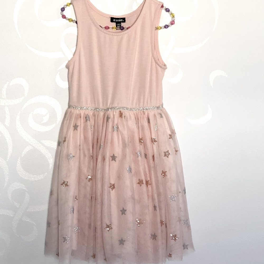 ZUNIE Girls-spring soft pink sleeveless dress